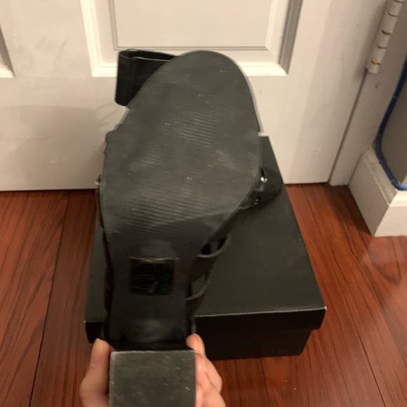 Shoemint Black Lace Up Block Heeled Sandals - Picture 6 of 6